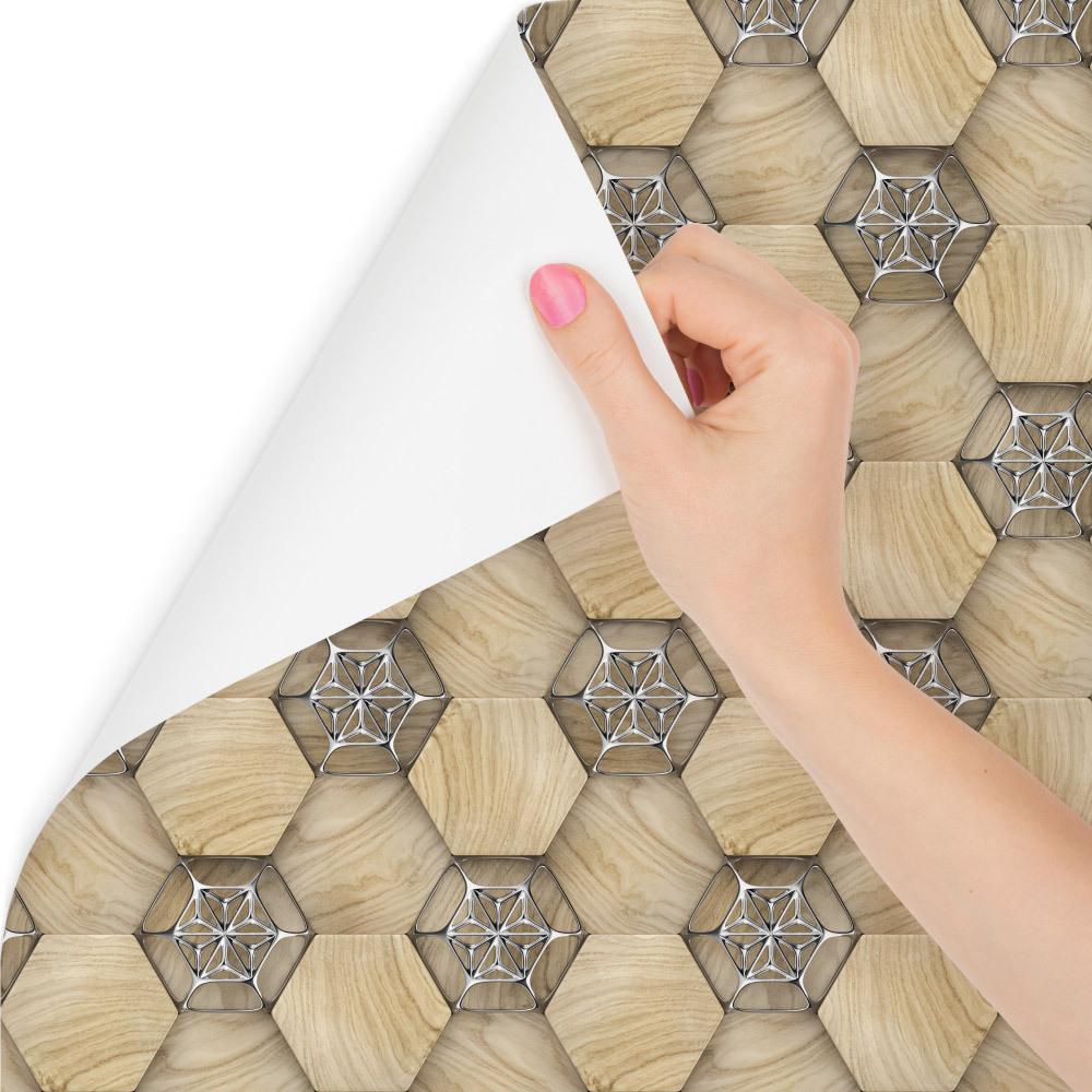 Tapeta drewniane wzory 3D, dekoracja w stylu nowoczesnym nr. 3