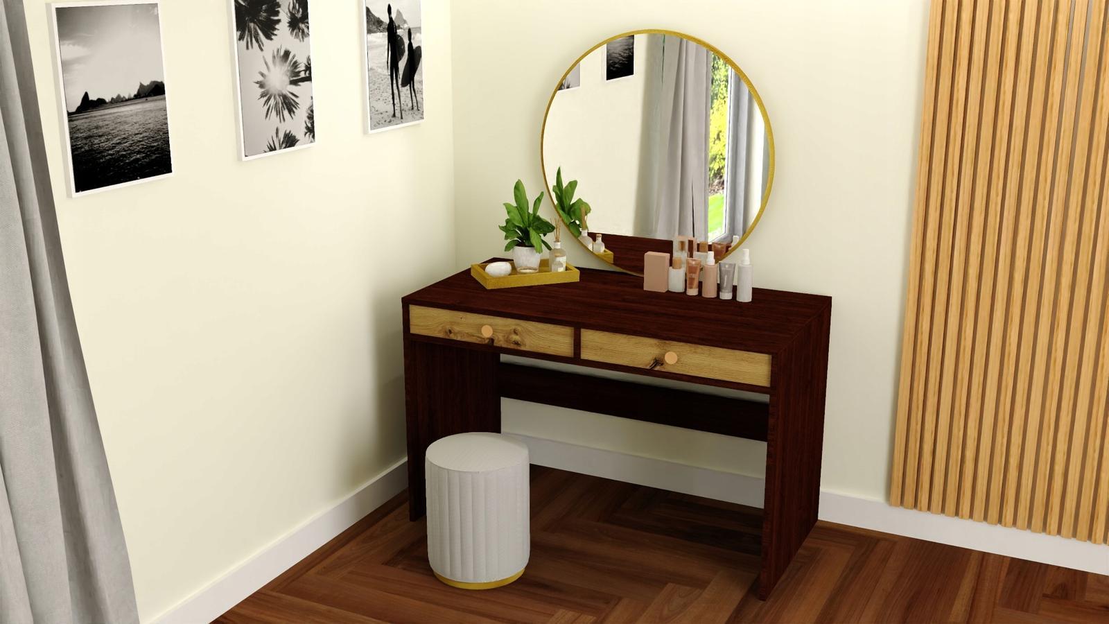 Toaletka biurko MONODIS 120x75x60 cm do sypialni wenge front dąb artisan nr. 2
