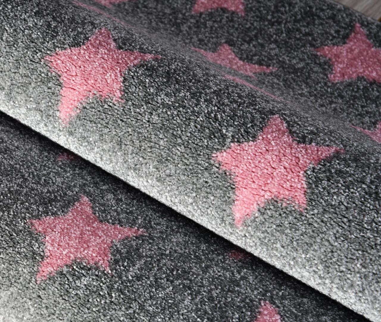 Dywan dziecięcy Star-Field Grey/Pink 160x220 cm do pokoju dziecięcego szary w gwiazdki nr. 3