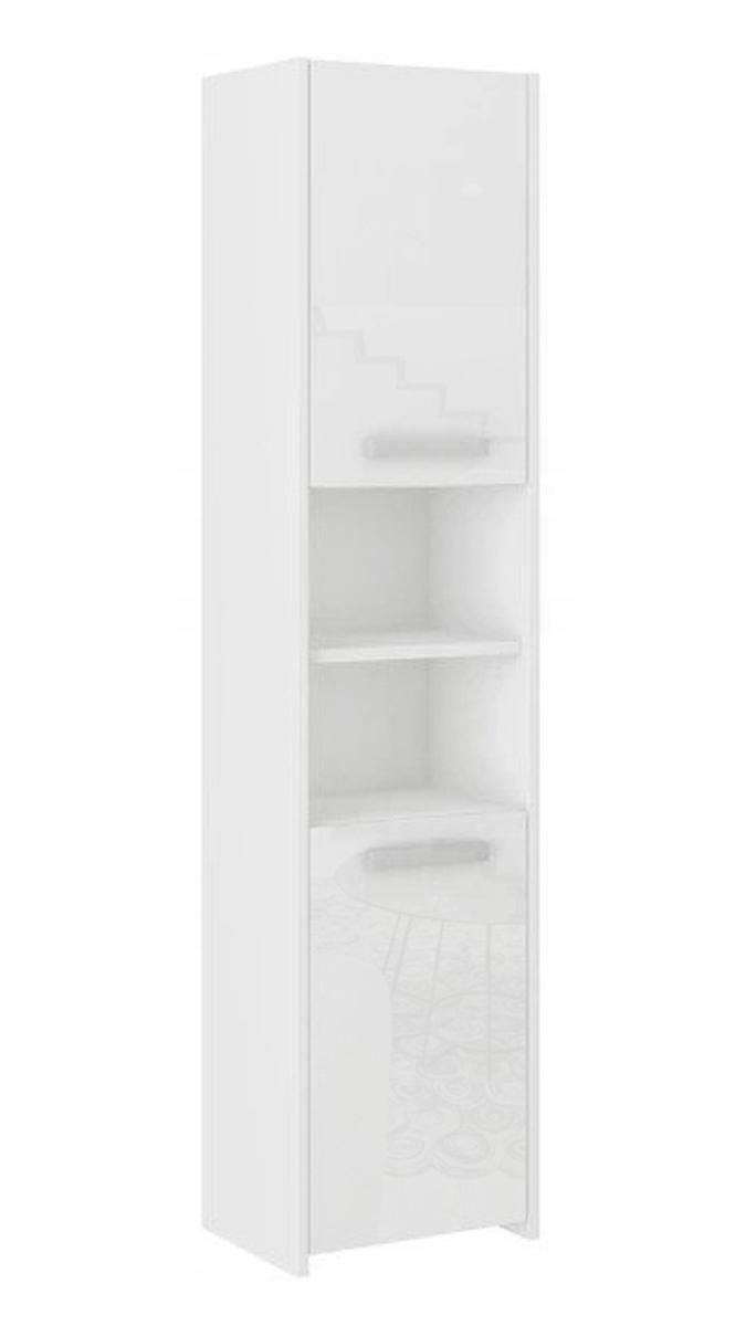 Szafka łazienkowa MODERN 170x40 cm biała tekstura słupek z półkami do łazienki  0 Full Screen