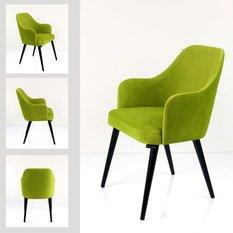 Krzesło tapicerowane KR-9 53x83x49 cm DELUXE Hold Me 14 do jadalni limonkowy