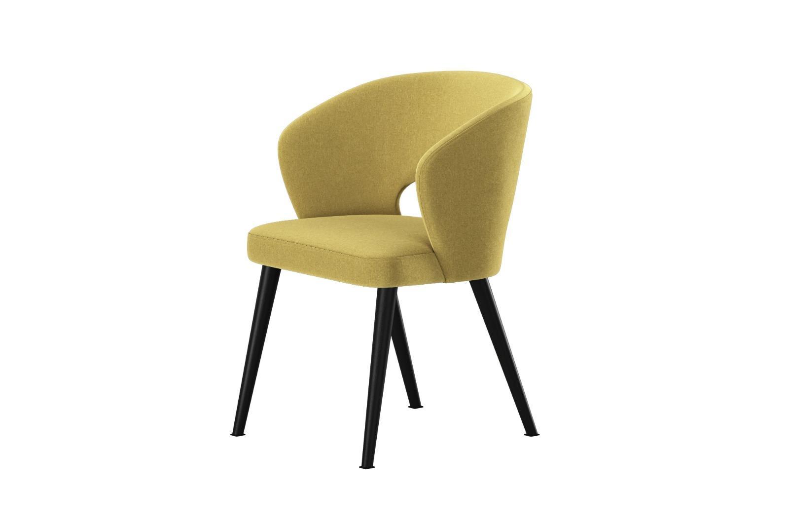 Krzesło DELUXE KR-8 50x60x85 cm welurowe do jadalni żółty nr. 2