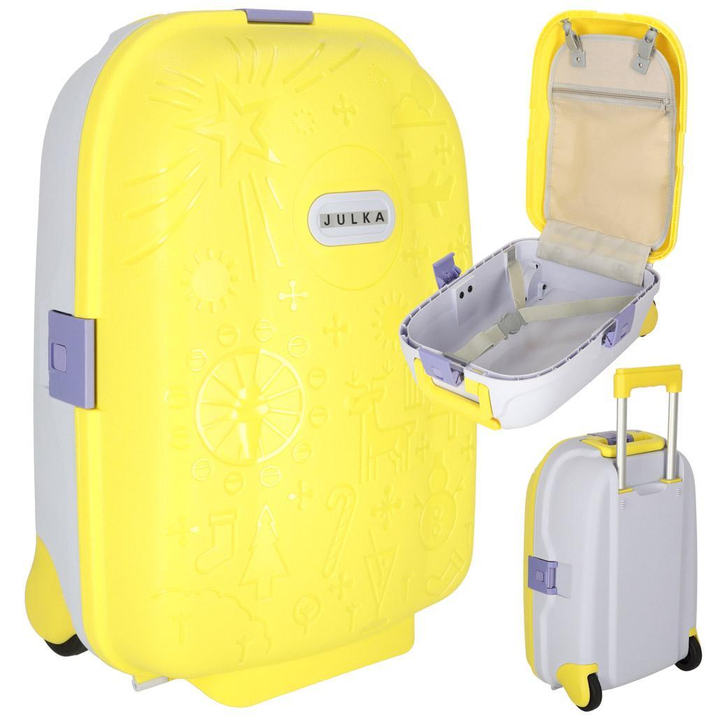 Walizka podróżna dla dzieci na kółkach bagaż podręczny z imieniem żółty 43x30x19 cm 0 Full Screen