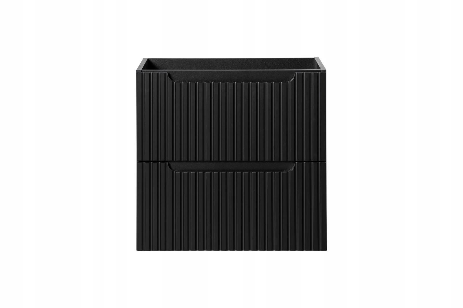 Szafka łazienkowa NOVA 60 cm z umywalką wisząca ryflowane fronty szuflady czarna  nr. 9