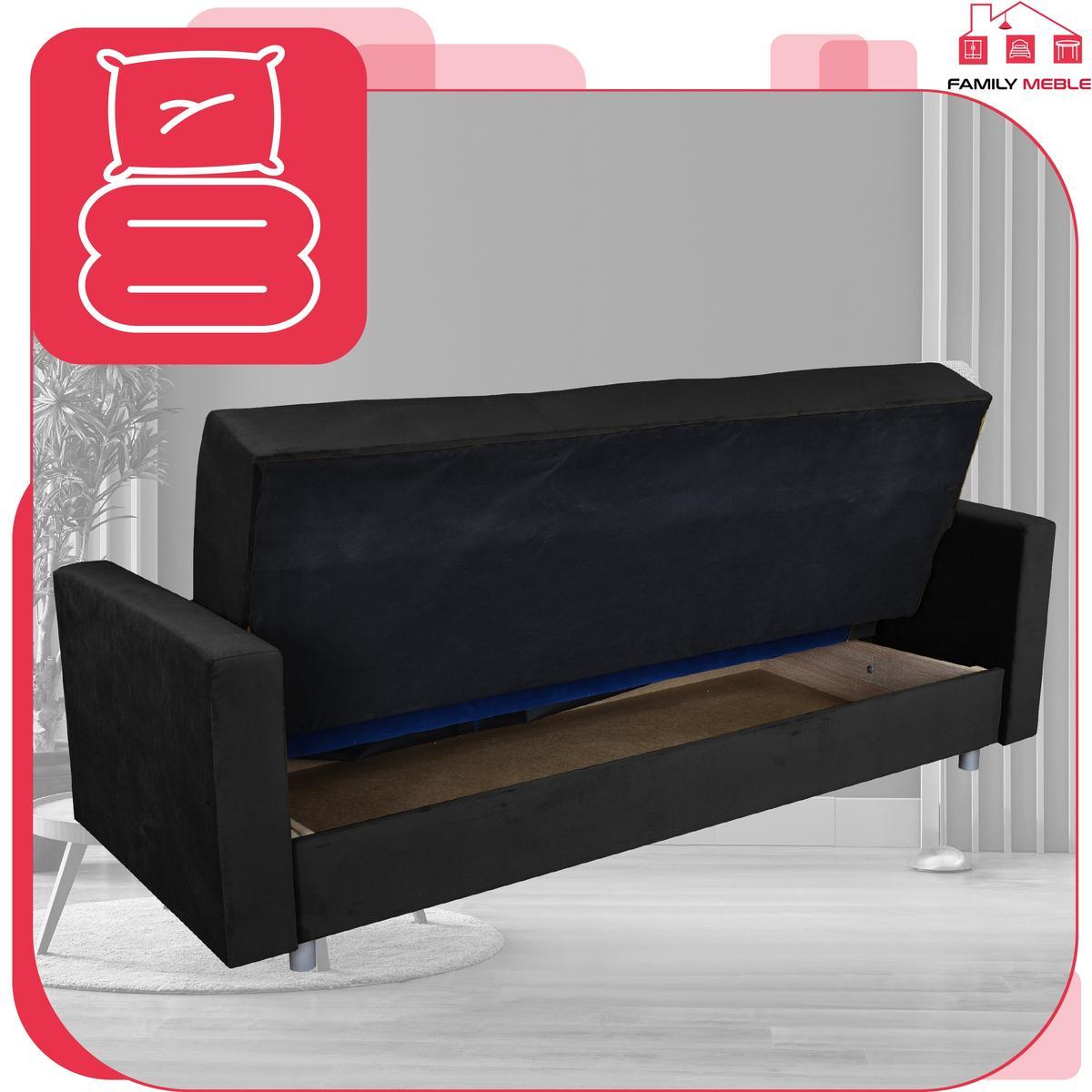 Wersalka sofa kanapa rozkładana czarna Alicja FamilyMeble 5 Full Screen