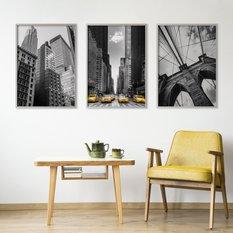 ZESTAW 3x Plakat W Ramie NEW YORK Wieżowce Architektura Efekt 3D 60x80cm - Miniaturka zdjęcia nr 3