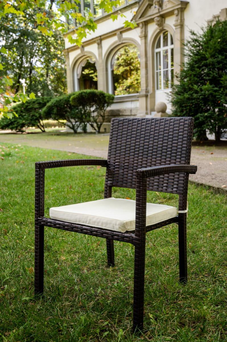 Krzesło ogrodowe 60x43x88 cm technorattan do ogrodu na taras brązowy nr. 3