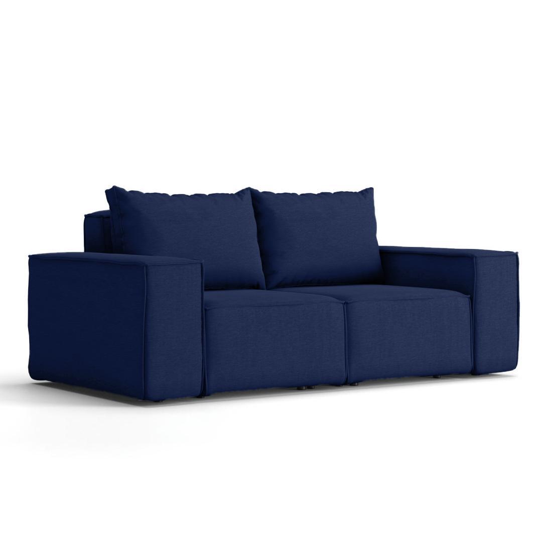 Sofa ogrodowa SONNE 180x73x88 cm dwuosobowa wodoodporna UV + 2 poduszki na taras do ogrodu granatowa 0 Full Screen