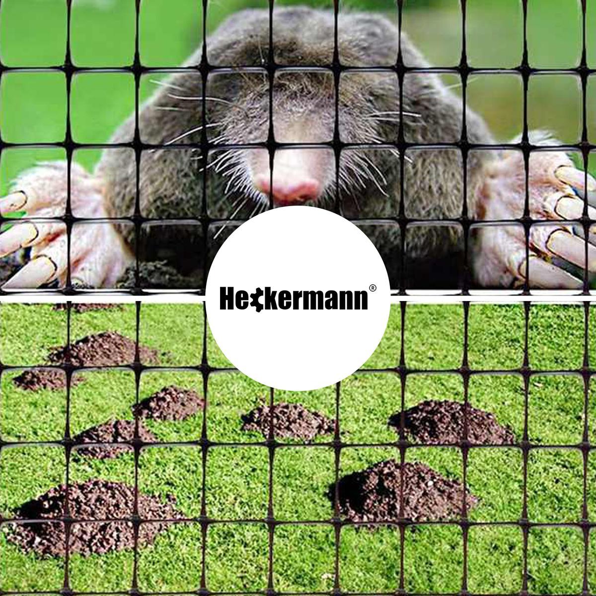 Zestaw Siatka na krety Heckermann 2x100m 40g/m2 + Kołki Czarne 100 szt nr. 4