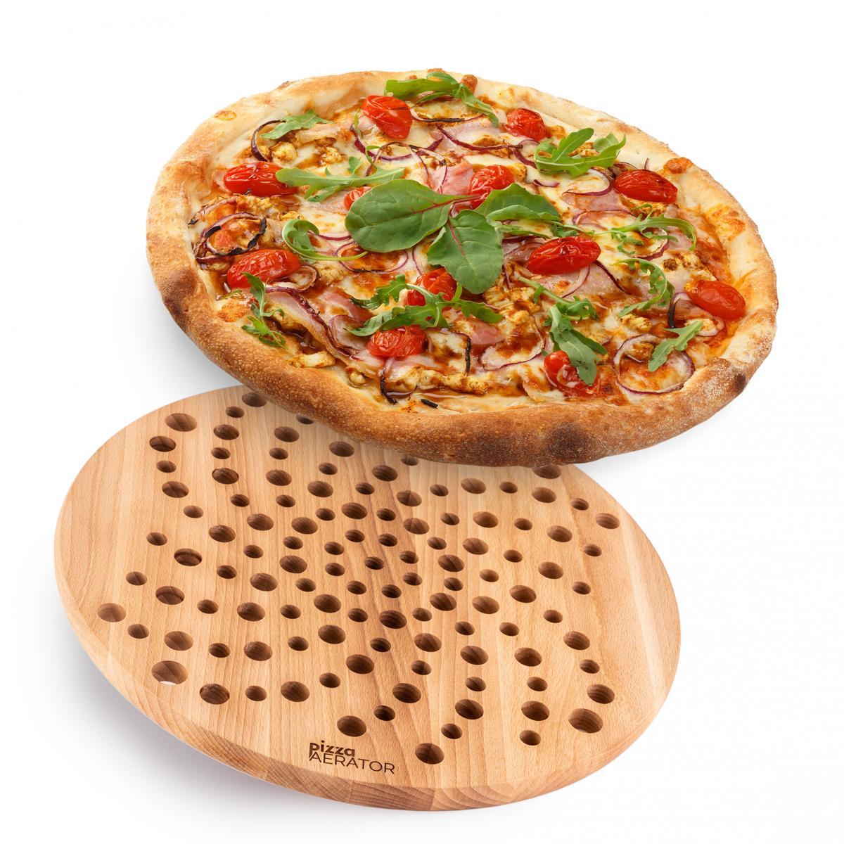 Pizza Aerator Deska na Pizzę Drewniania Okrągła 0 Full Screen