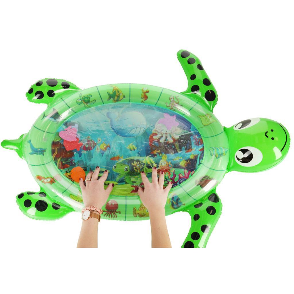 Mata wodna sensoryczna dmuchana dla niemowląt żółw zielona XXL 99x53x1 cm nr. 5