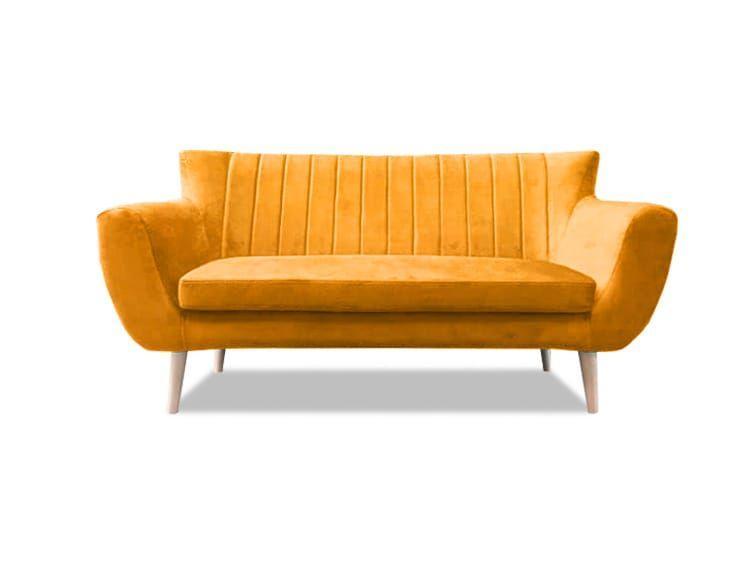 Sofa dwuosobowa żółta Derbun do salonu  0 Full Screen