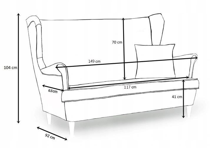 Zestaw wypoczynkowy mebli Ari Print 149x104x92 cm uszak sofa fotele skandynawskie ROSE  nr. 5