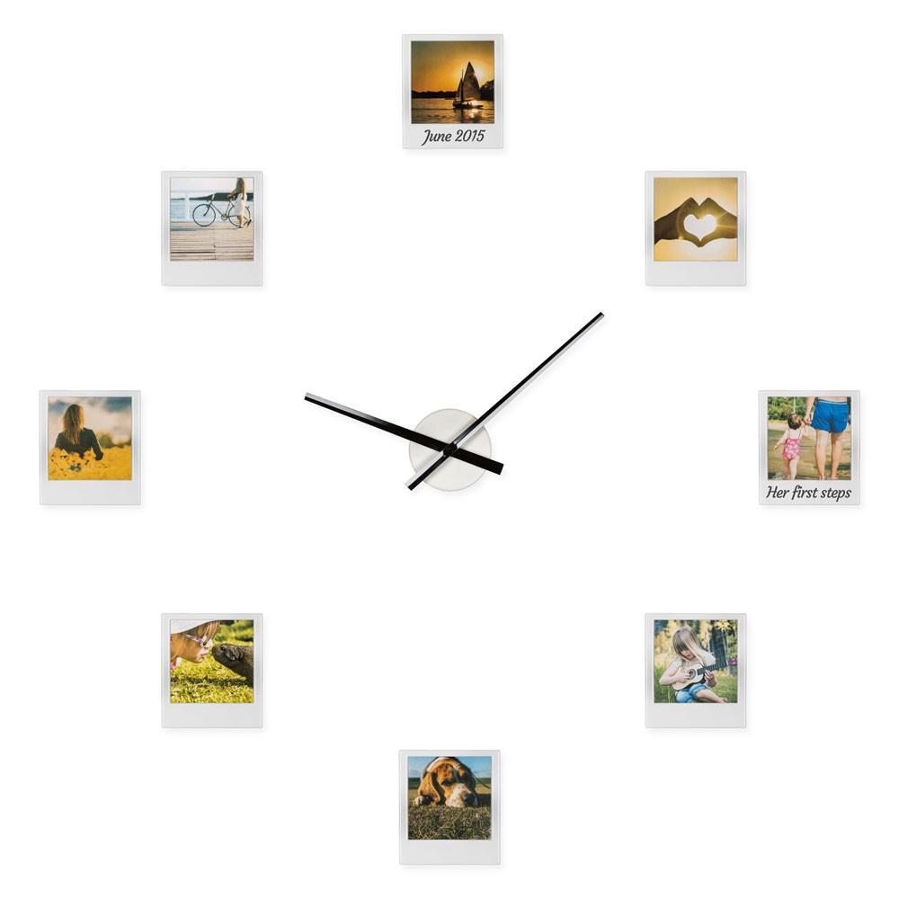 Zegar z ramkami na zdjęcia naklejany ścienny ramki 15 Full Screen