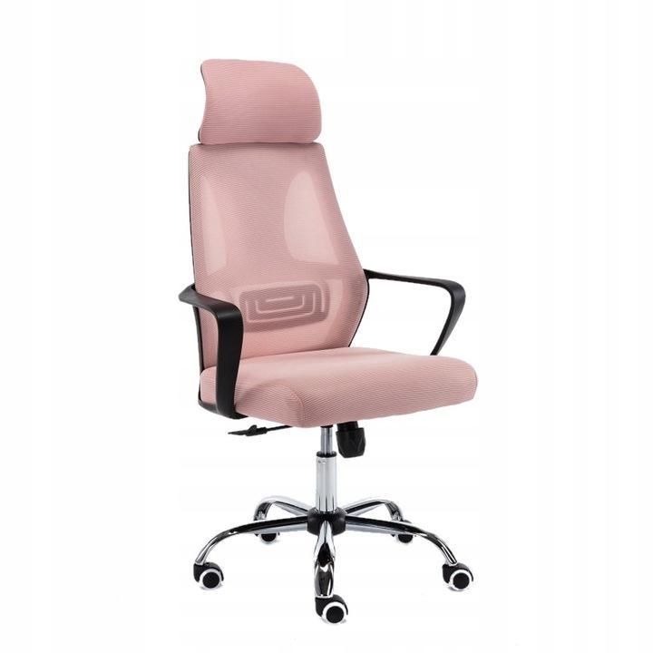 Fotel obrotowy Nigel 68x127x52 cm Różowy krzesło do biura  nr. 3