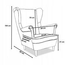 Sofa Uszak + 2 fotele + 2 podnóżki chabrowy granat - Miniaturka zdjęcia nr 7