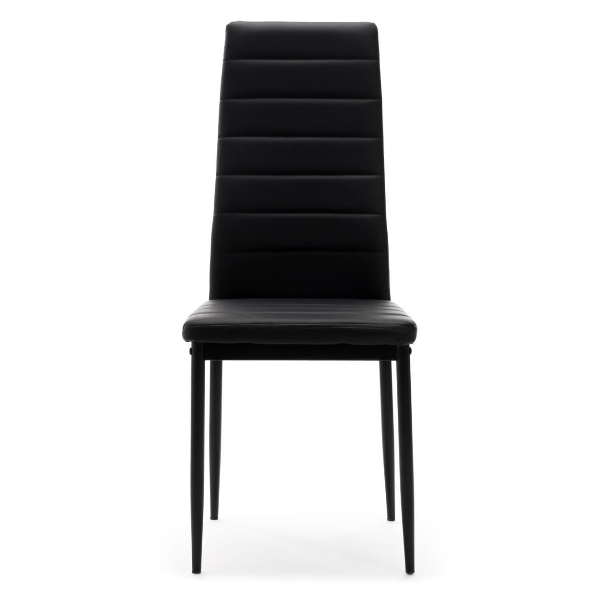 Zestaw 4 szt krzesło FADO czarne tapicerowane ekoskóra do jadalni 2 Full Screen