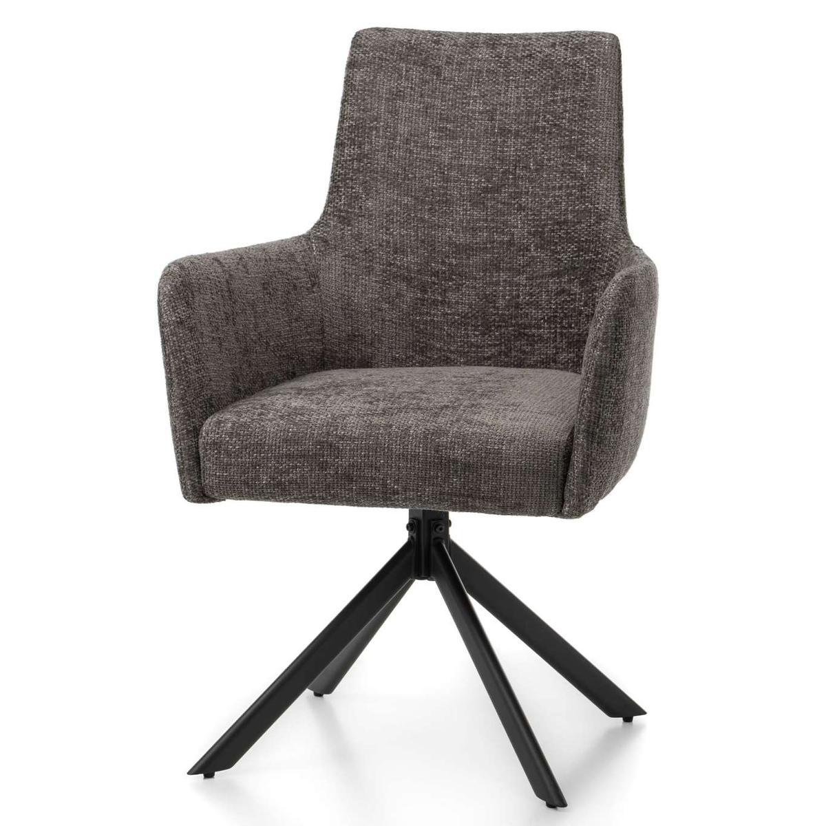 Krzesło TITO szare tapicerowane szenilowe do jadalni lub salonu  nr. 3