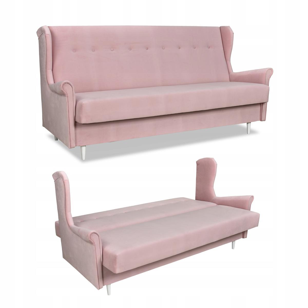 Wersalka sofa uszak kanapa rozkładana Ari różowa nr. 1