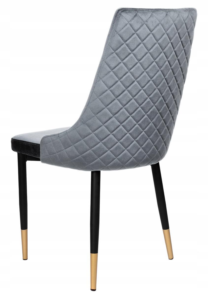 Krzesło tapicerowane Dexter 48x93x58 cm Velvet szary na czarnych nóżkach do jadalni lub salonu nr. 5