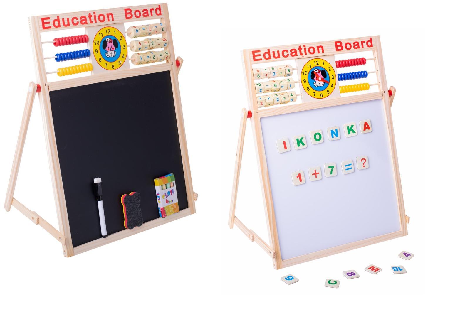 Tablica magnetyczna drewniana edukacyjna dla dzieci liczydło + magnesy 42x32,5 cm nr. 2