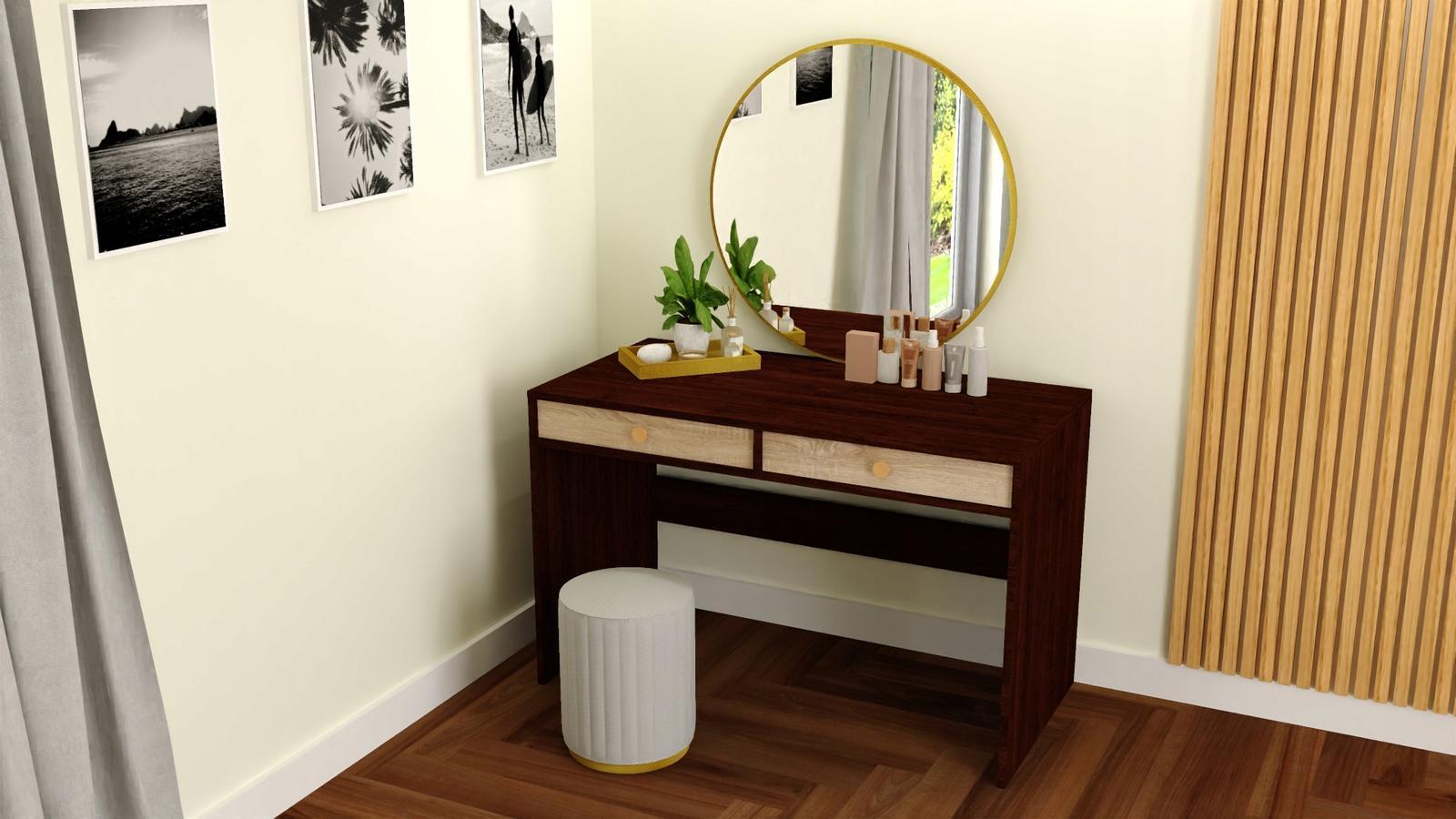 Toaletka biurko MONODIS 120x75x60 cm do sypialni wenge front dąb sonoma nr. 2
