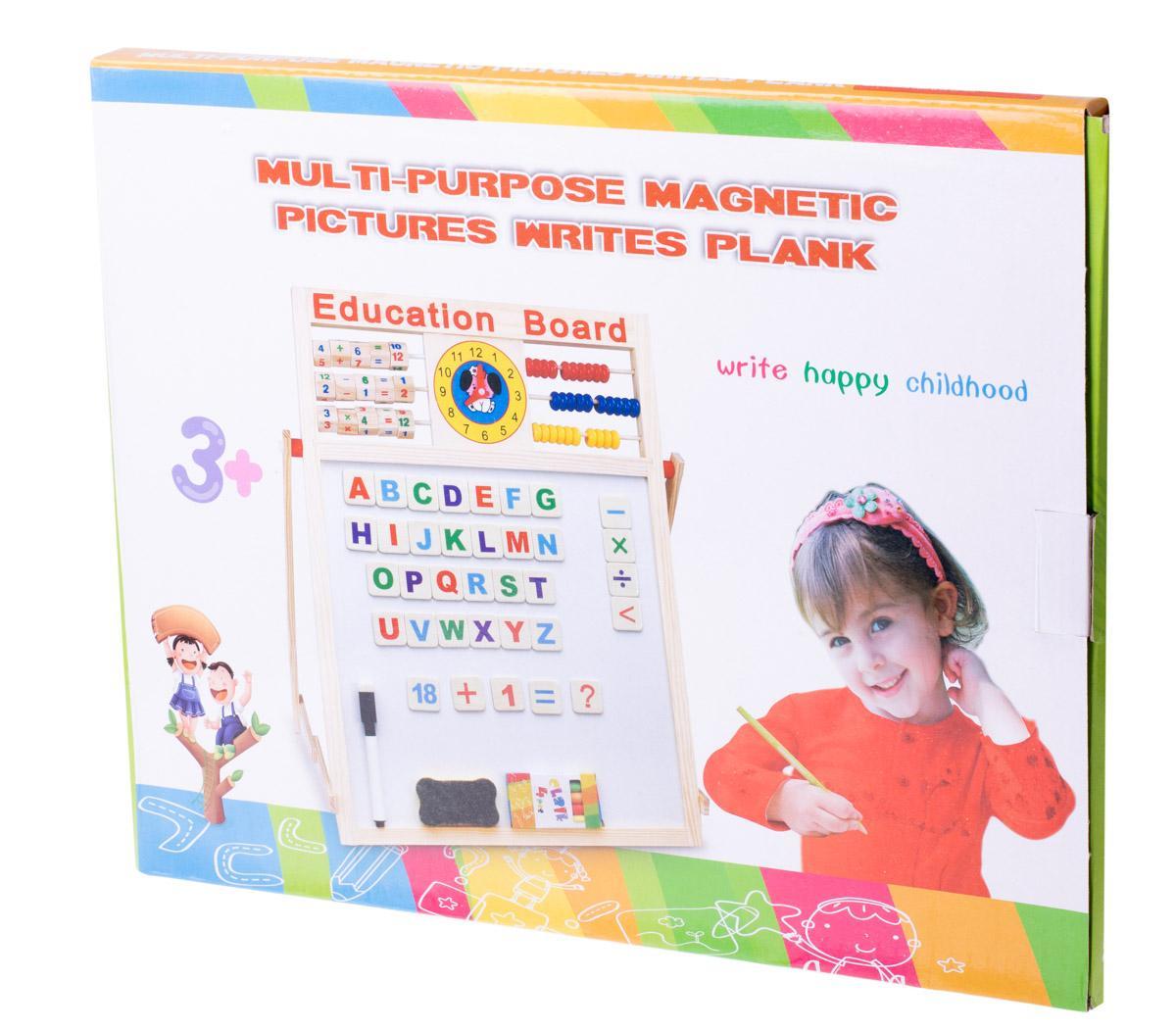 Tablica magnetyczna drewniana edukacyjna dla dzieci liczydło + magnesy 42x32,5 cm nr. 4