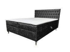 Łóżko GLACIO  140x200 cm z funkcją przechowywania i materacem do sypialni czarne