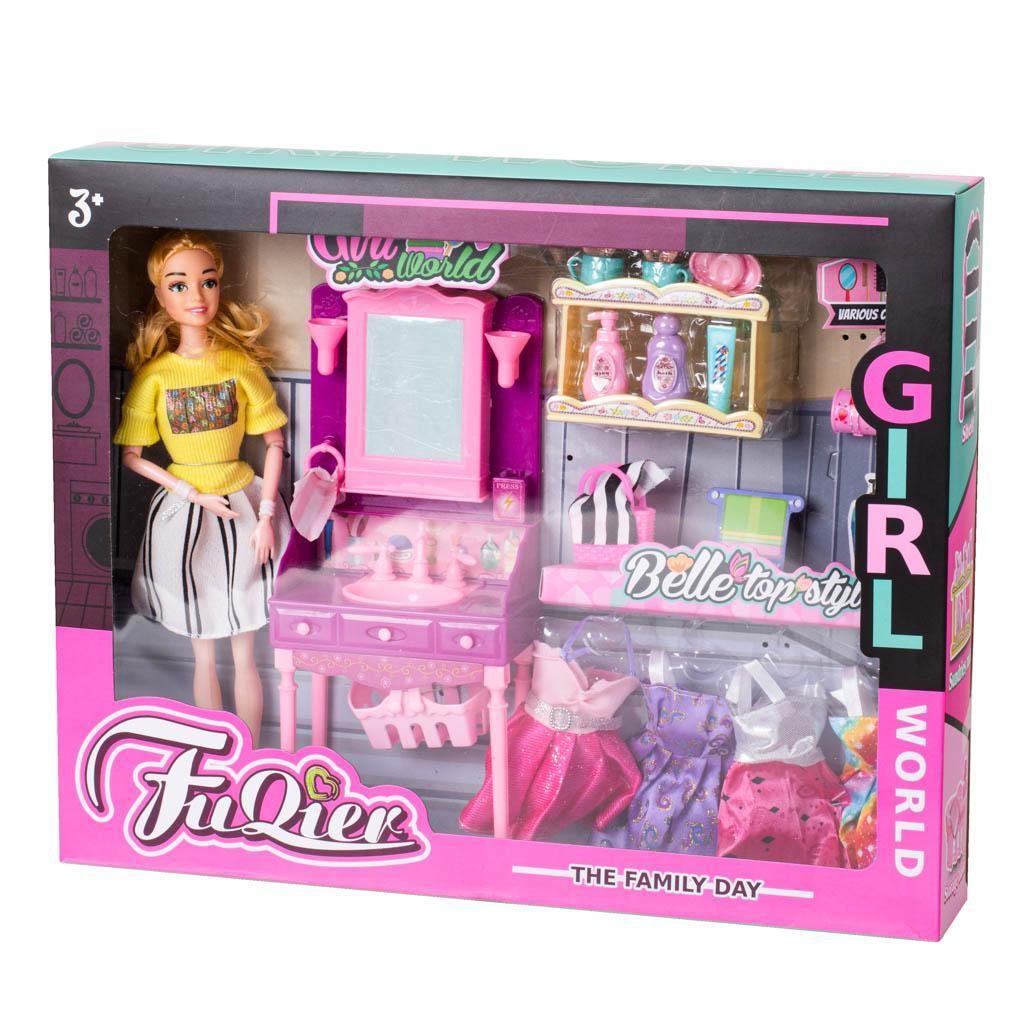 Lalka barbie stylistka zestaw zabawka dla dziewczynki akcesoria 34x43x8 cm nr. 10
