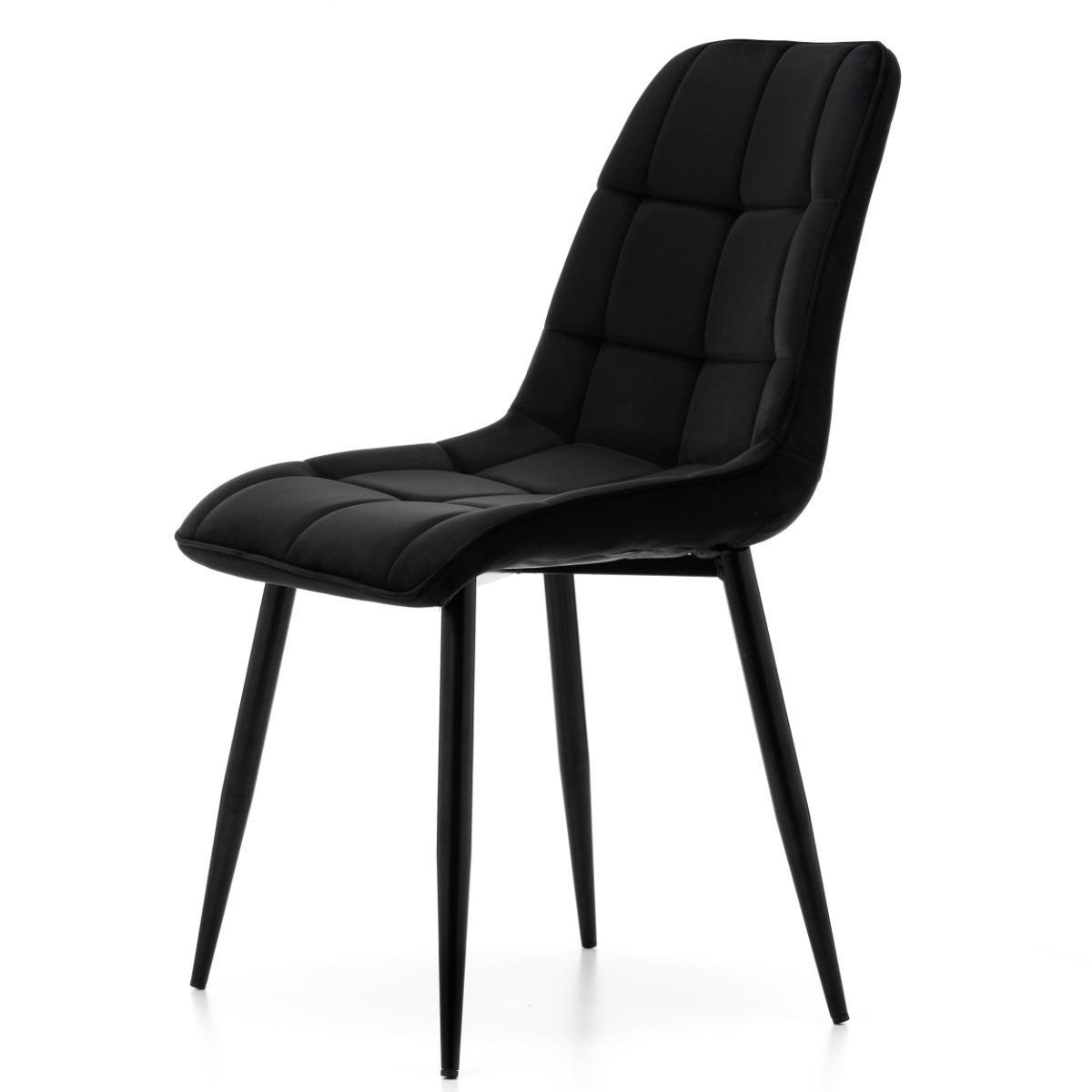 Krzesło CHIC czarne tapicerowane welurowe aksamit do jadalni lub salonu  nr. 5