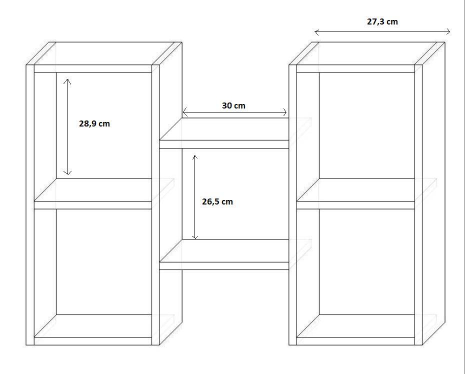 Półka POLO 92x65x21 cm kubikowa uniwersalna do łazienki biura kuchni lub salonu dąb sonoma  2 Full Screen