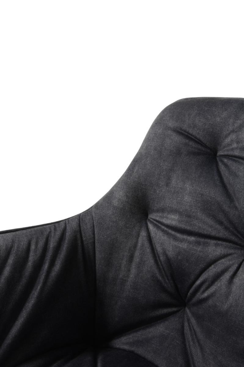 Krzesło Houston 57x85x59 cm pikowane tapicerowane welur szary nogi czarne do jadalni salonu nr. 7