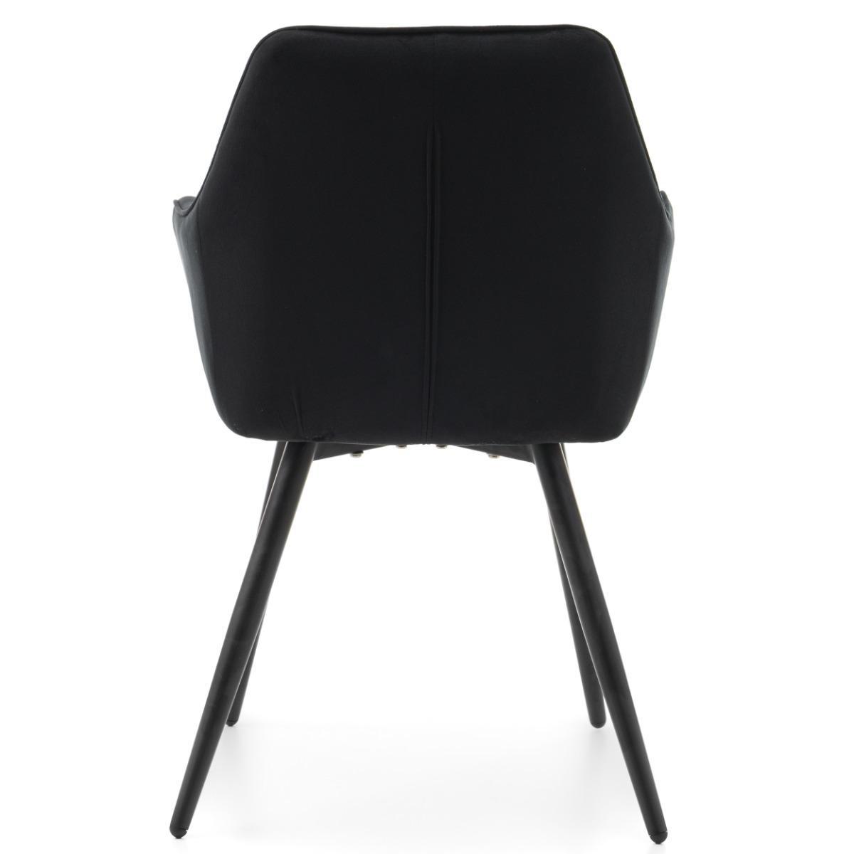Krzesło PASSO czarne tapicerowane welurem pikowane do jadalni lub salonu  nr. 8
