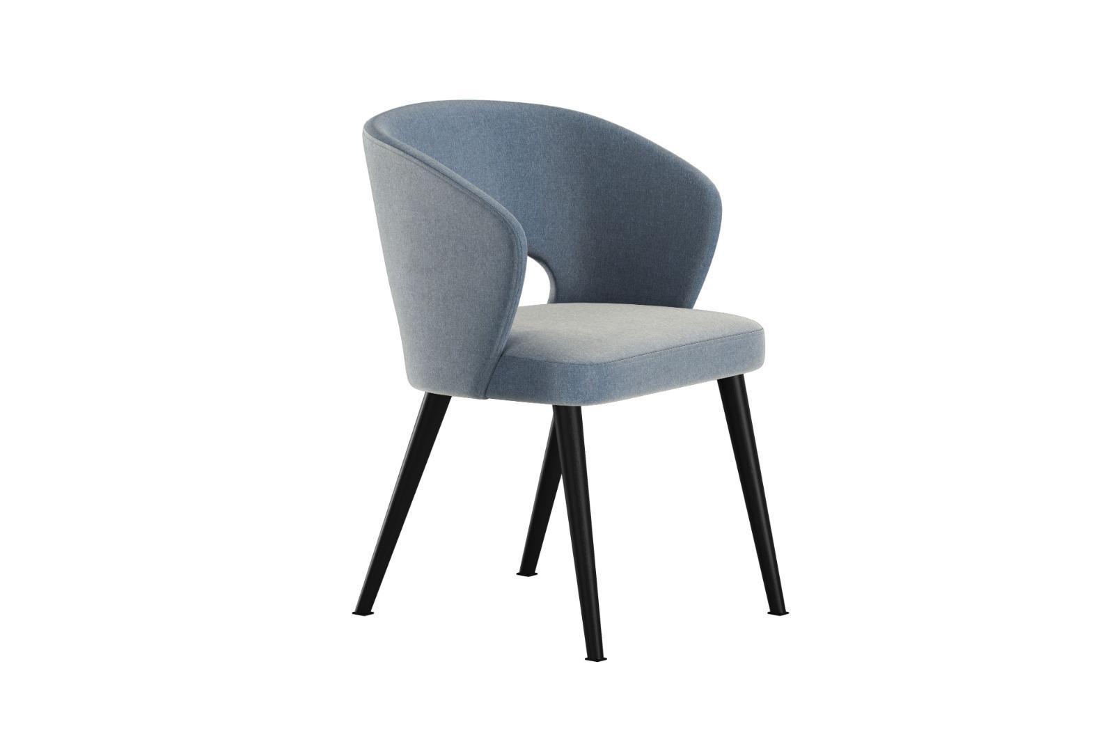 Krzesło DELUXE KR-8 50x60x85 cm welurowe do jadalni niebieski nr. 3