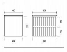 Zestaw mebli łazienkowych LINE z umywalką 60 cm + 2x słupek 165 cm 4 elementy front MDF migdałowy - Miniaturka zdjęcia nr 4
