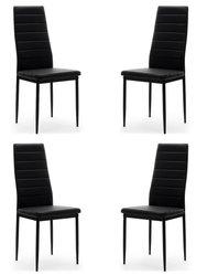 Zestaw 4 szt krzesło FADO czarne tapicerowane ekoskóra do jadalni