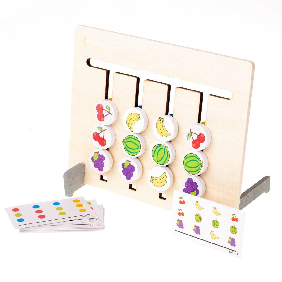 Zabawka edukacyjna drewniana dopasuj kolory owoce montessori nr. 5