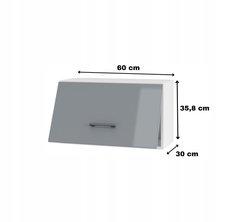 Szafka kuchenna okapowa górna 60x35,8x30 cm szary akryl połysk do zestawów - Miniaturka zdjęcia nr 2