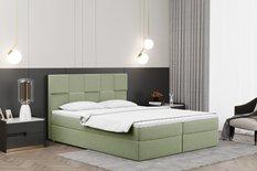 Łóżko CLARA 140x200 cm z funkcją przechowywania i materacem do sypialni  jasnozielone