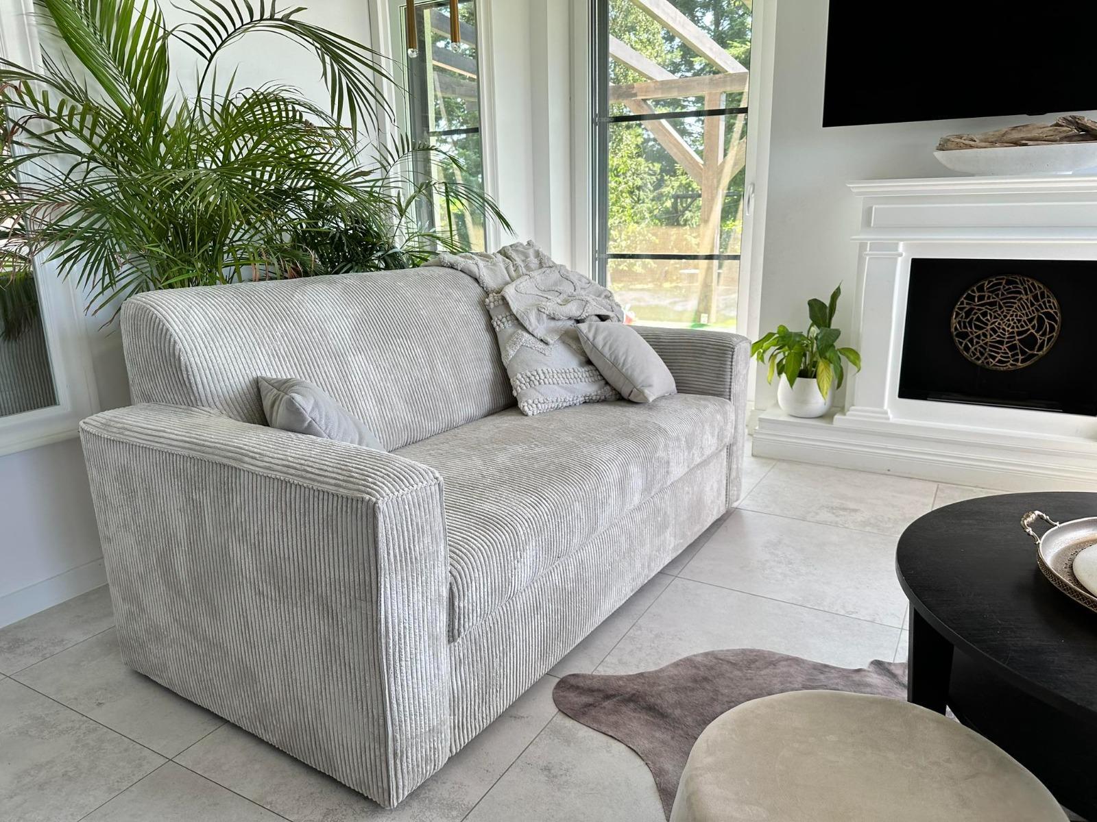 Komplet 2x kanapa/ sofa + fotel zestaw sztruks beżowy wypoczynkowy do salonu 3 elementy nr. 5