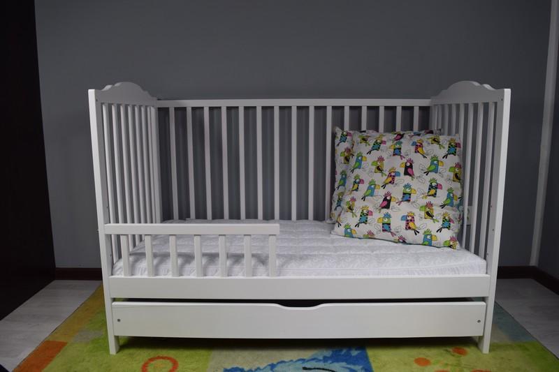 Łóżeczko dla niemowląt 120x60 cm białe wyjmowane 3 szczebelki do pokoju dziecka  7 Full Screen