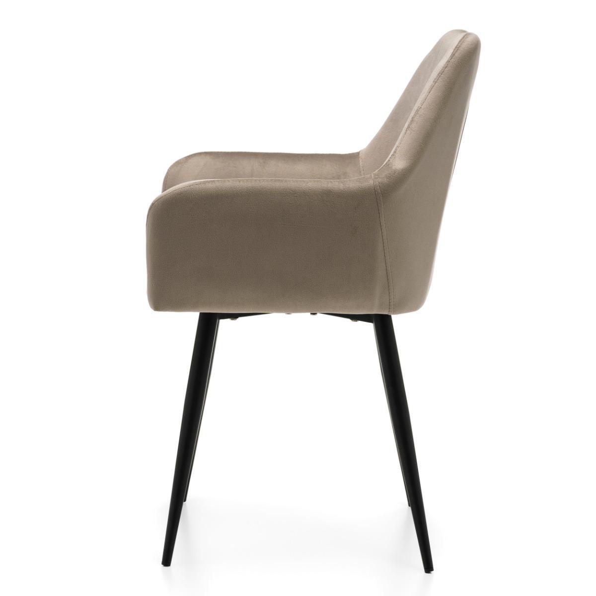 Krzesło IVO 55x88x54 cm tapicerowane welurem pikowane do jadalni lub salonu ciemnobeżowe  nr. 6