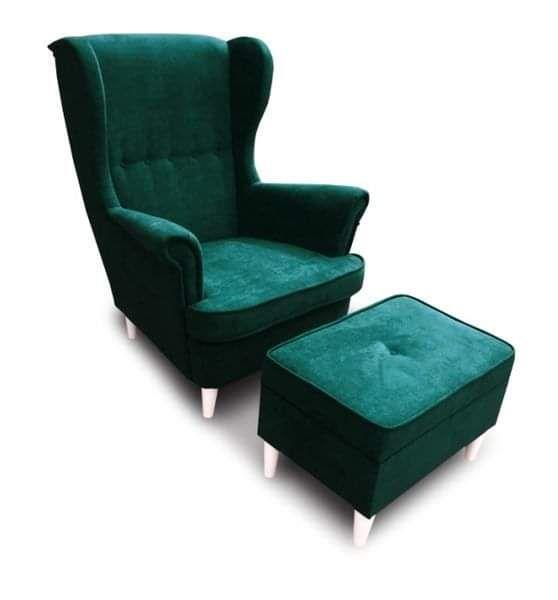 Fotel Uszak zielony 104x83x85 cm elegancki do salonu  nr. 1