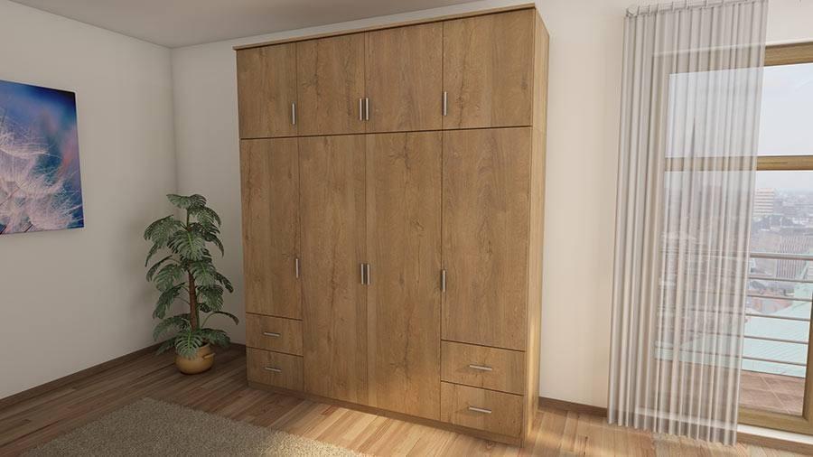 Duża szafa do sypialni garderoba szuflady Dąb lefkas 200x242x60 nr. 2