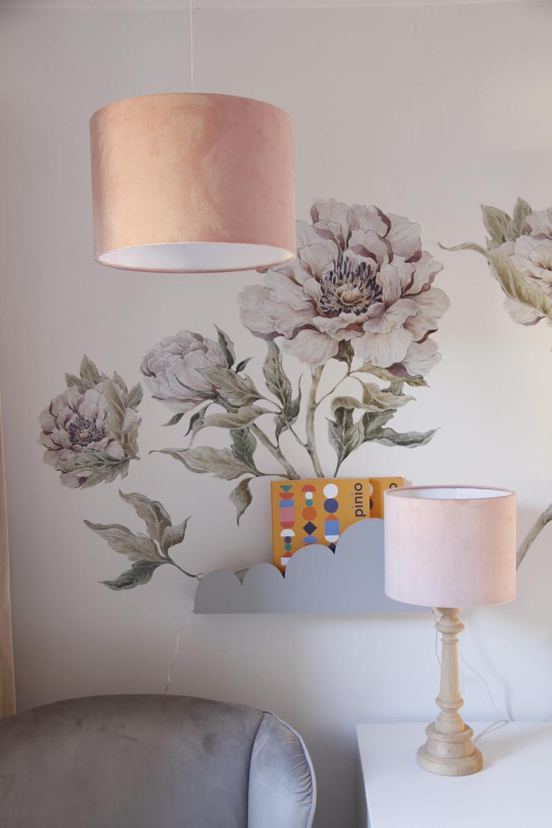 Lampa wisząca Velvet 35x35x23 cm do pokoju dziecka różowy drewno białe 3 Full Screen