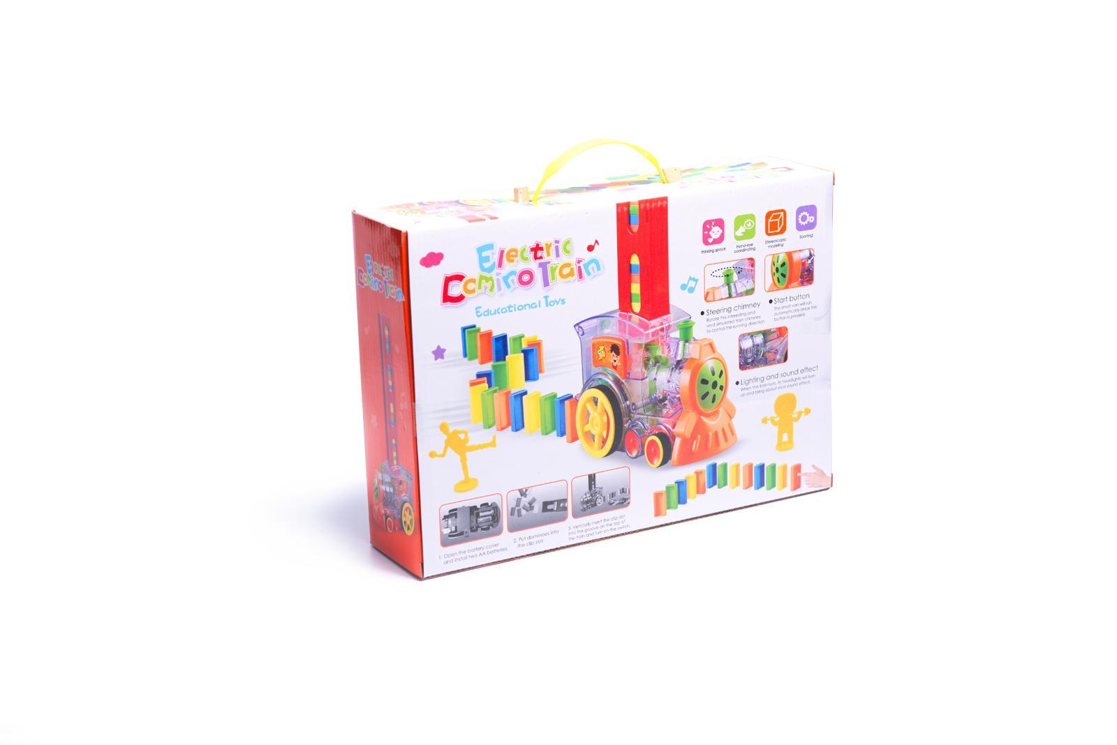 Pociąg Lokomotywa interaktywna układanka domino z kolejką zabawka dla dzieci 16x7x10 cm nr. 10