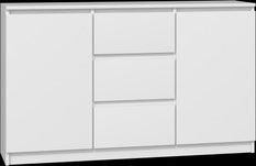 Komoda 2D3S 120x40x75 cm nowoczesna szafka z szufladami i drzwiami do pokoju sypialni biały