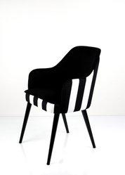 Krzesło tapicerowane KR-9 53x83x49 cm DELUXE Pasy Classic 01 do jadalni czarny - Miniaturka zdjęcia nr 2