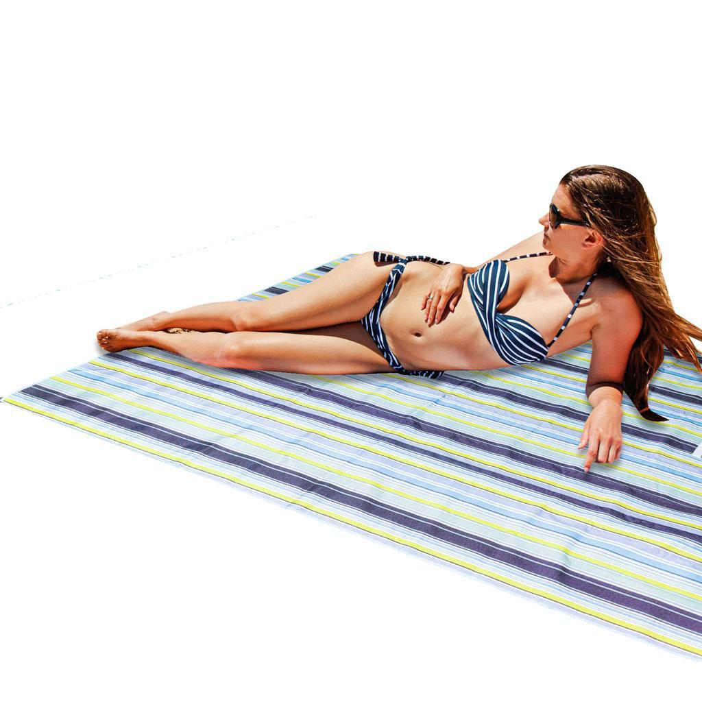 Mata plażowa koc piknikowy plażowy 200x200cm niebieski nr. 10
