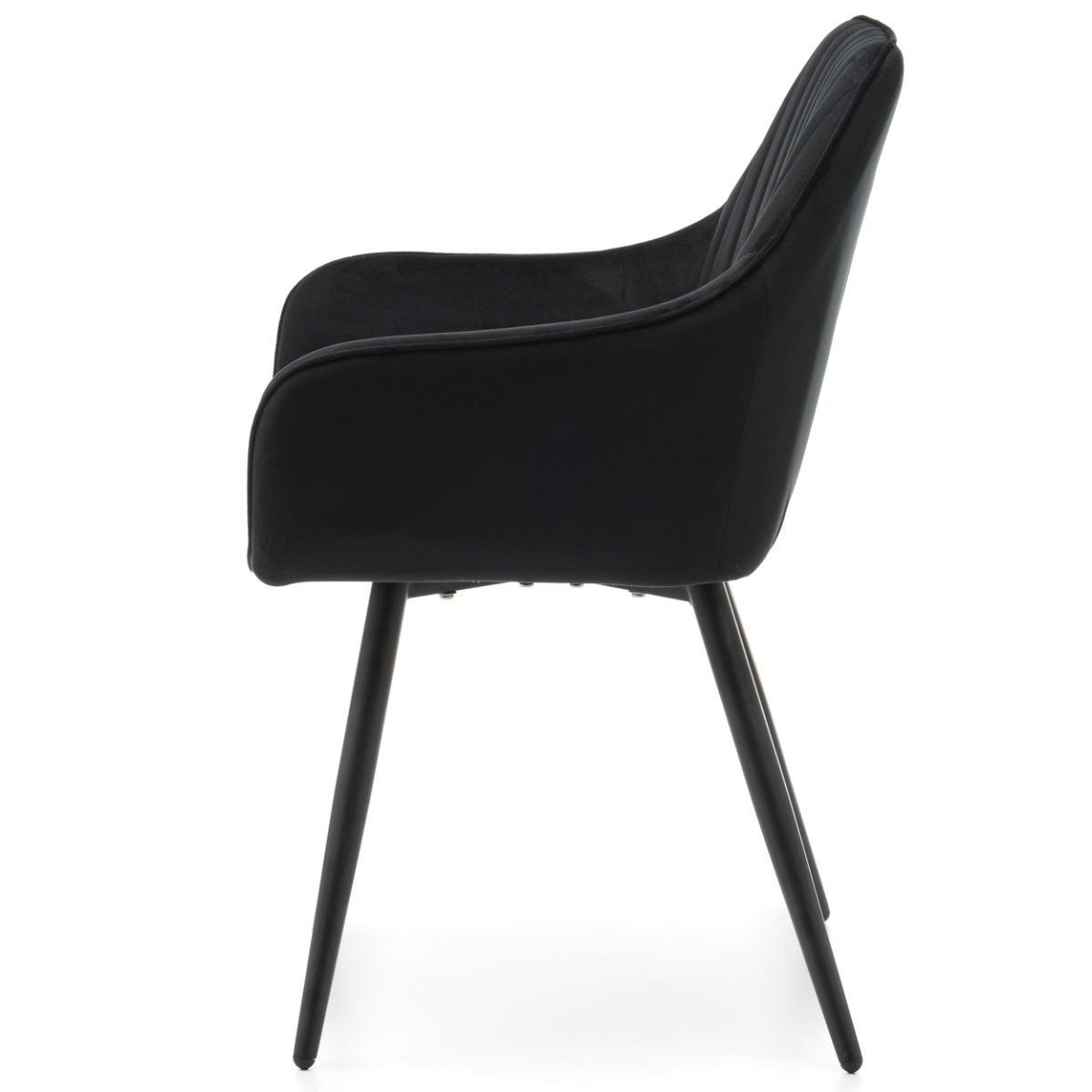 Krzesło PASSO czarne tapicerowane welurem pikowane do jadalni lub salonu  nr. 6